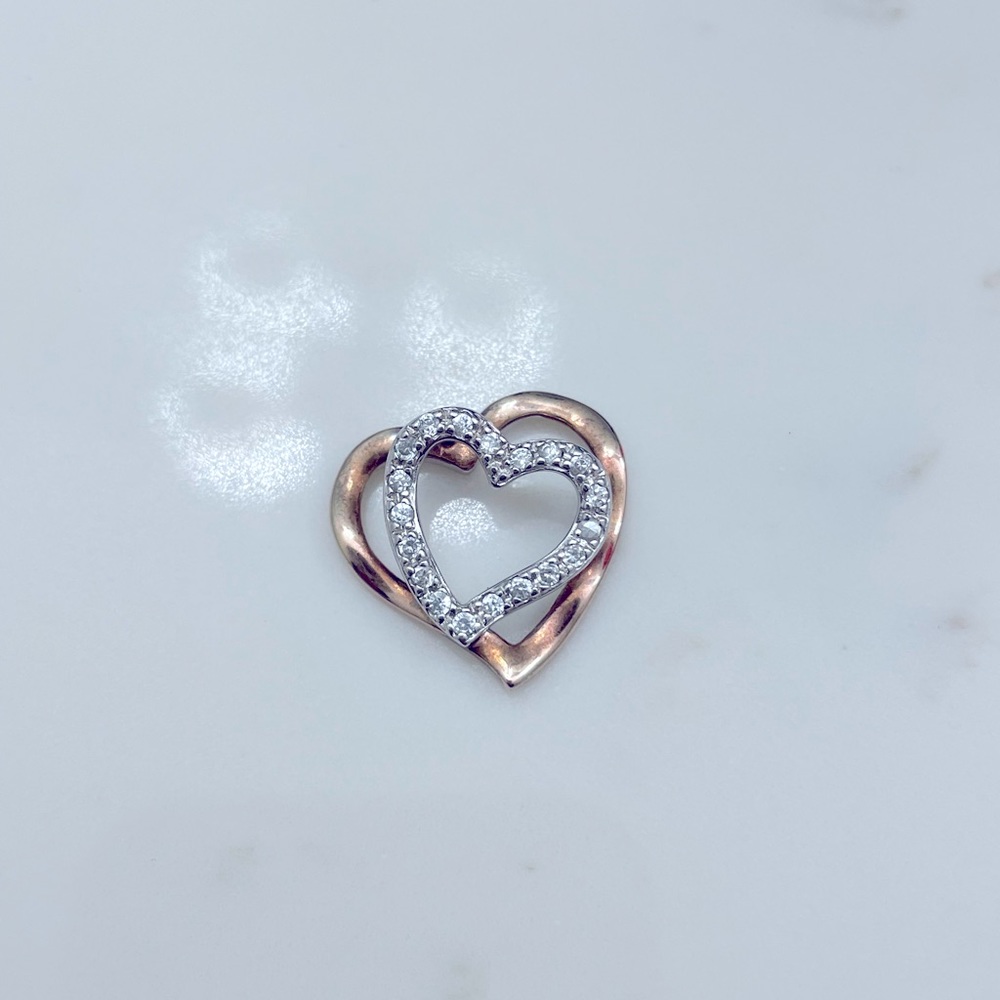 Zales Heart Pendant with bronze accent
